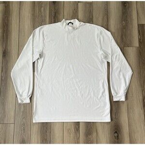 Nike Dri-Fit UV Golf Shirt Mock Neck White Long Sleeve Logo Mens Sz 4XL